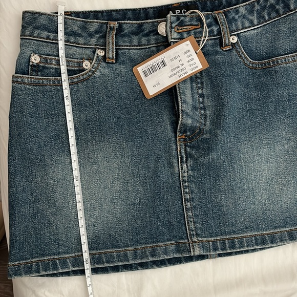 NWT APC Mini Jupe Indigo Denim Skirt 34 0 - Picture 7 of 7